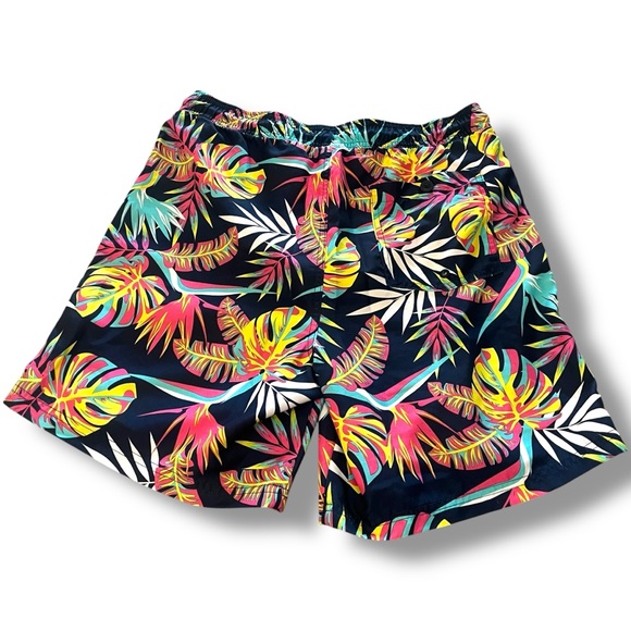 Original Use Tropical Print Navy Blue Men’s Lined Swim Trunks Bottoms 7” Medium - Picture 3 of 6